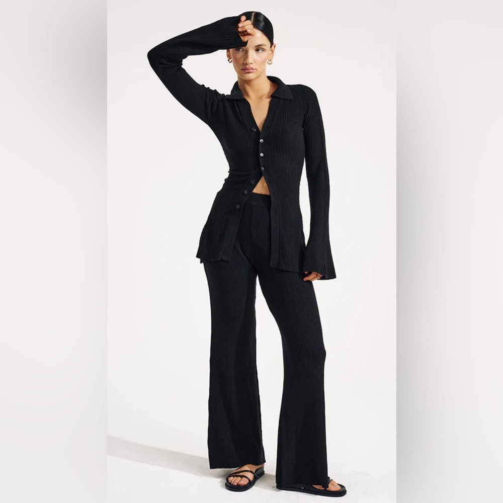 Sylk Swim Elke Buttoned Knit Top and Noa Knit Pant size XS Never Worn